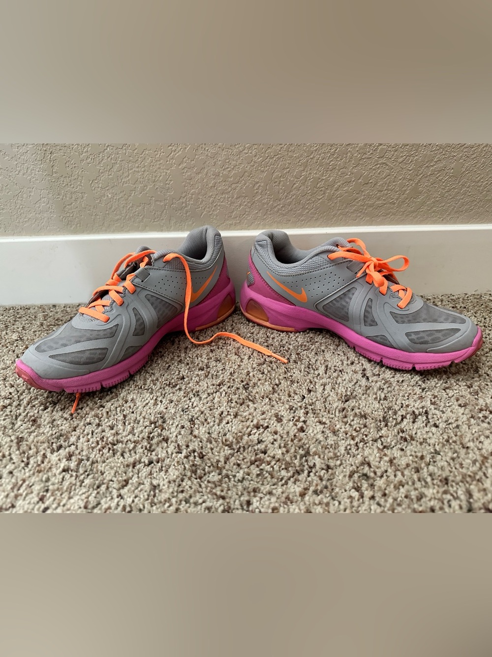 Nike Women's Gray, Pink & Orange Athletic Running Shoes